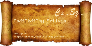 Csákány Szilvia névjegykártya