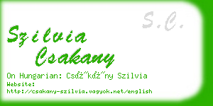 szilvia csakany business card
